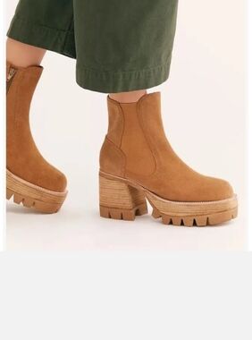 Free People X Jeffery Campbell Preston Platform Chunky Suede Boot 9 Hippy Boho